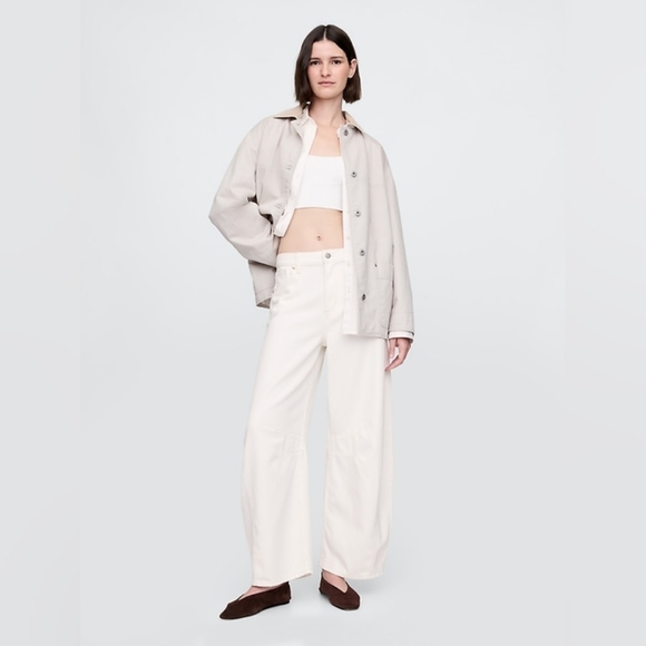 Gap High Rise UltraSoft Horseshoe Jeans New Off White 28p 6p - Picture 2 of 7